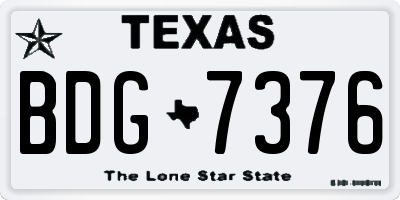 TX license plate BDG7376