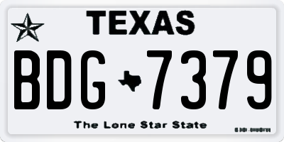 TX license plate BDG7379
