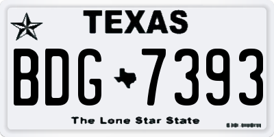 TX license plate BDG7393