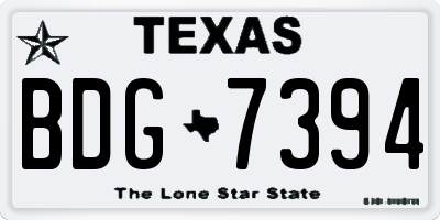 TX license plate BDG7394