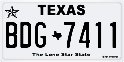 TX license plate BDG7411