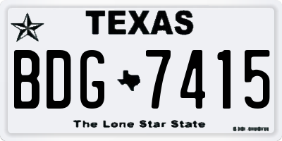 TX license plate BDG7415