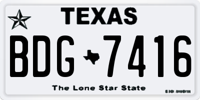 TX license plate BDG7416