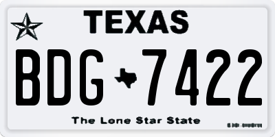 TX license plate BDG7422