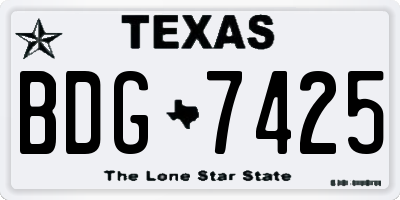 TX license plate BDG7425