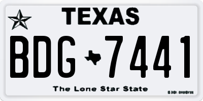 TX license plate BDG7441