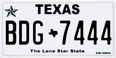TX license plate BDG7444