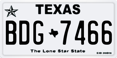 TX license plate BDG7466