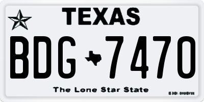 TX license plate BDG7470