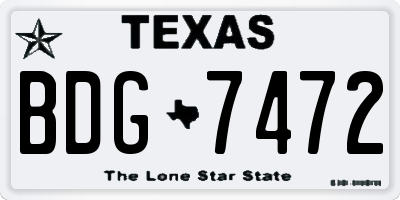 TX license plate BDG7472