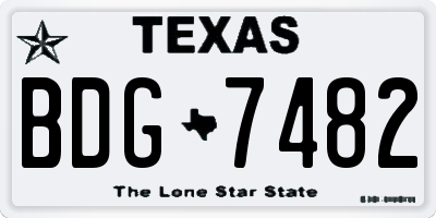 TX license plate BDG7482