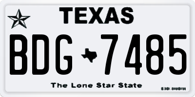 TX license plate BDG7485
