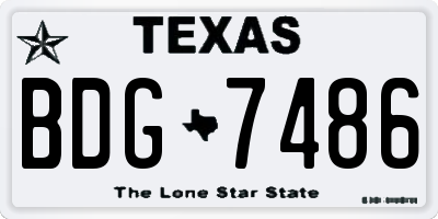 TX license plate BDG7486