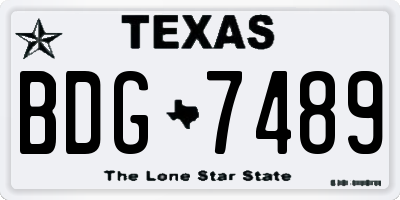 TX license plate BDG7489