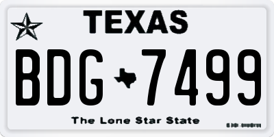 TX license plate BDG7499