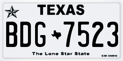 TX license plate BDG7523