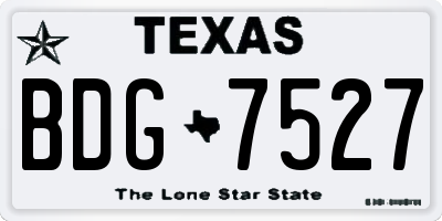 TX license plate BDG7527