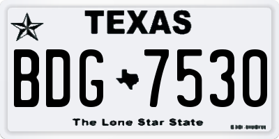 TX license plate BDG7530