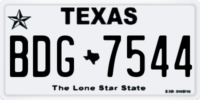 TX license plate BDG7544