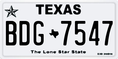 TX license plate BDG7547