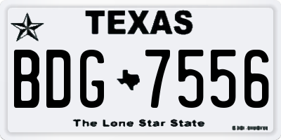 TX license plate BDG7556