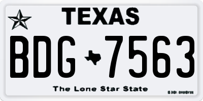 TX license plate BDG7563