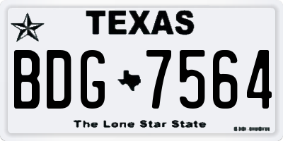 TX license plate BDG7564