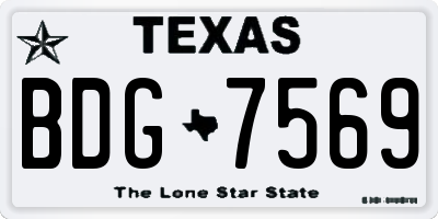 TX license plate BDG7569