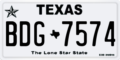 TX license plate BDG7574