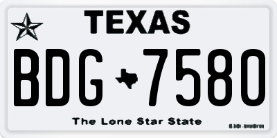 TX license plate BDG7580