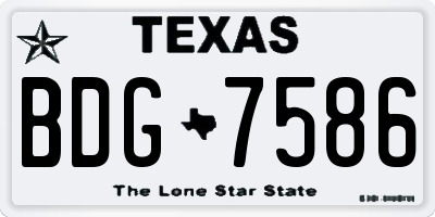 TX license plate BDG7586