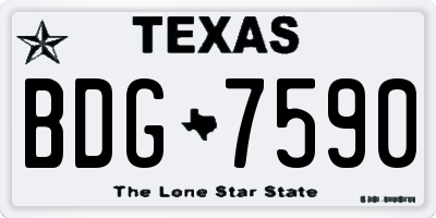 TX license plate BDG7590