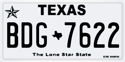 TX license plate BDG7622