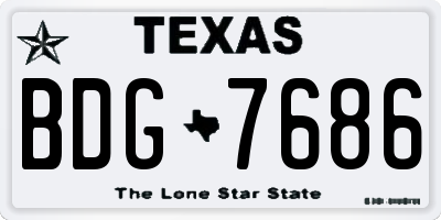 TX license plate BDG7686