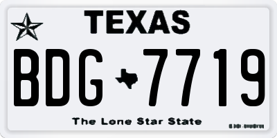 TX license plate BDG7719