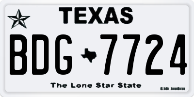 TX license plate BDG7724