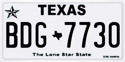 TX license plate BDG7730
