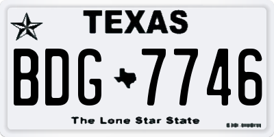 TX license plate BDG7746