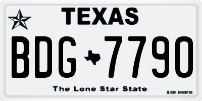 TX license plate BDG7790