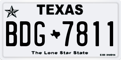 TX license plate BDG7811