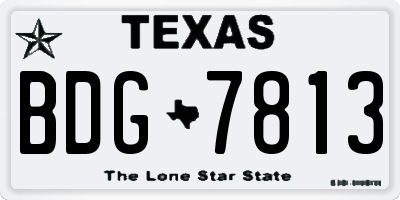 TX license plate BDG7813