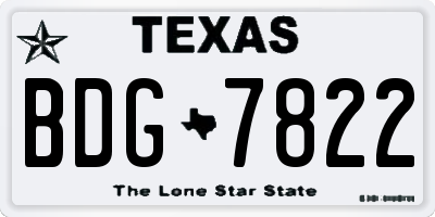 TX license plate BDG7822