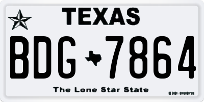 TX license plate BDG7864