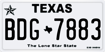 TX license plate BDG7883