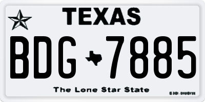 TX license plate BDG7885