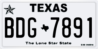 TX license plate BDG7891