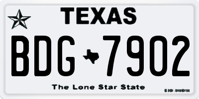 TX license plate BDG7902