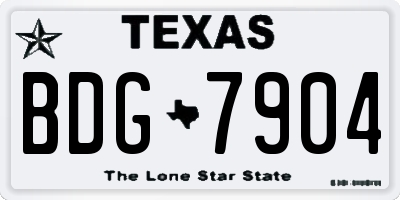 TX license plate BDG7904