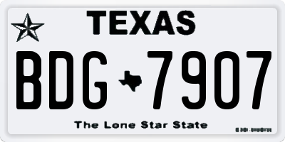 TX license plate BDG7907
