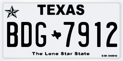 TX license plate BDG7912